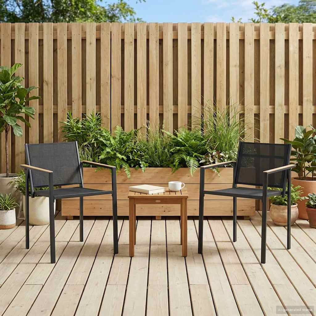 Brayden Studio Outdoor Patio Dining Armchair Black;Anthracite 10