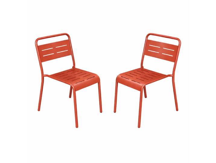 Lot De 2 Chaises De Jardin Empilables Terracotta Bergame
