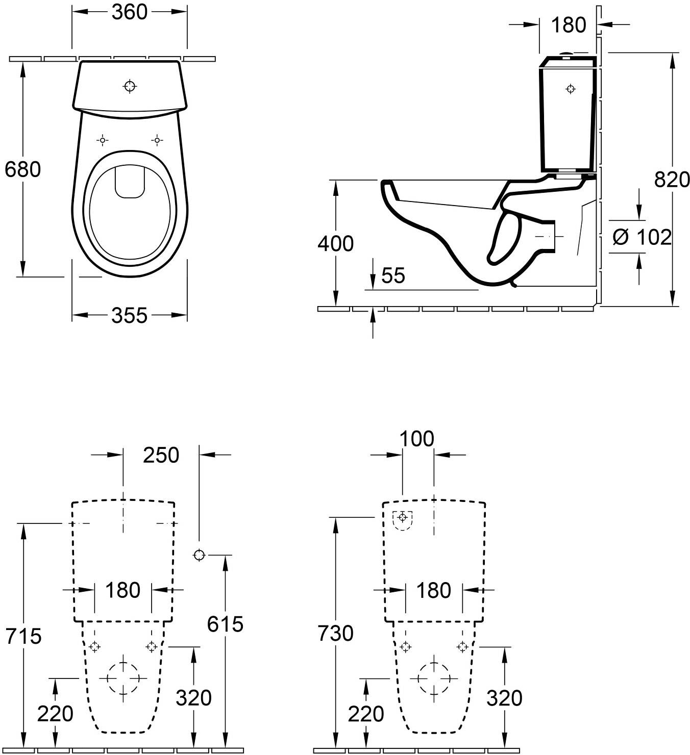Villeroy & Boch O.novo WC-Spülkasten