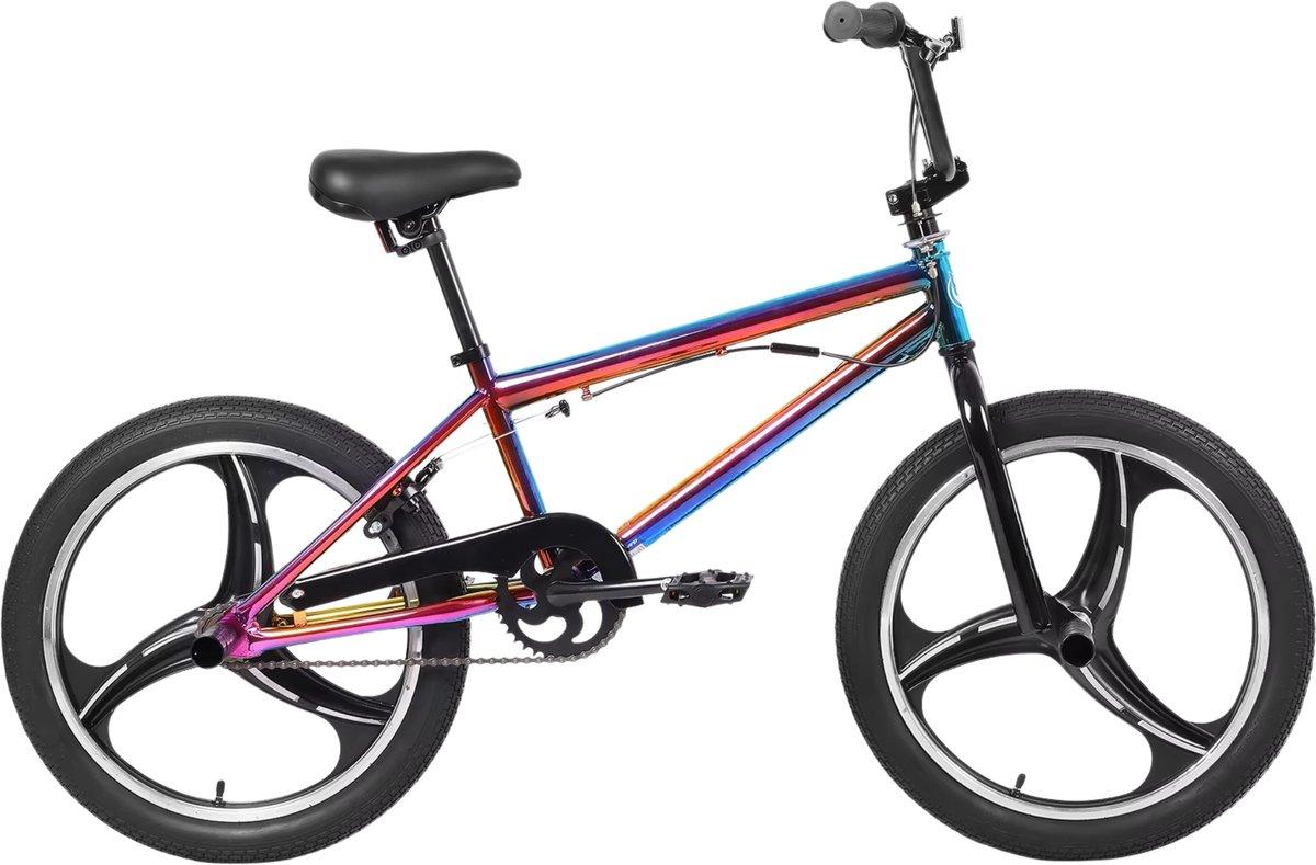 BMX Kinderfahrrad 20 Zoll (51 cm) - Freestyle mit 360° Rotor, Pegs, Single Speed - Unisex Mehrfarbig