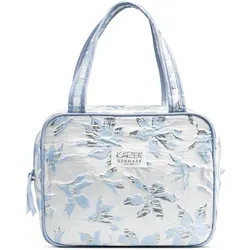 Karen Toiletry bag with handle - Blue brocade, Necessaire, Blau