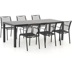 + 10 % Kassenrabatt | Apple Bee Hawaii/Menzano 220 cm Gartenmöbel-Set 7-teilig stapelbar