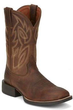 "Justin Boots Canter 11"" Wide Square Toe - Mens 8.5 Brown Boot E2"