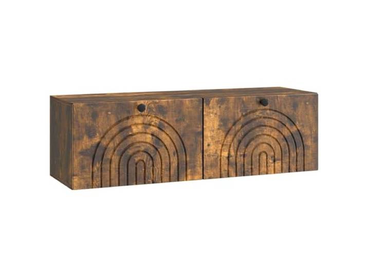 Makastle Wandmontierter TV Schrank Geräucherte Eiche 98x31x30cm