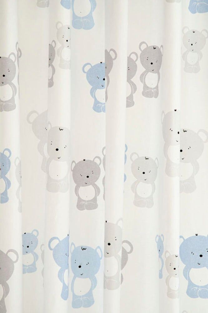 Vorhang HOMING "Little Bears" Gr. 1, blau, B:140cm H:245cm, Baumwolle, Gardinen, Vorhang, Fertigschal Little Bears blau 245cm, verdeckte Schlaufen, 140cm
