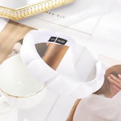 Smart Shopping Spot Velvet Twist Headband For Women Retro Wavy Braided Hair Hoops white