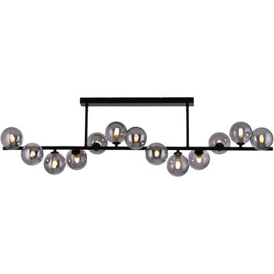 LED Deckenleuchte "DUBAI", schwarz, 13, H: 34cm, 1 Stk., SCHÖNER WOHNEN-KOLLEKTION, Leuchten, SCHÖNER WOHNEN Kollektion, Rauchgläser, LED Deckenleuchte
