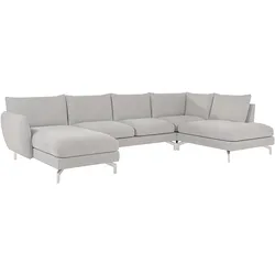 WOHNLANDSCHAFT Elou Silber Luxusmicrofaser