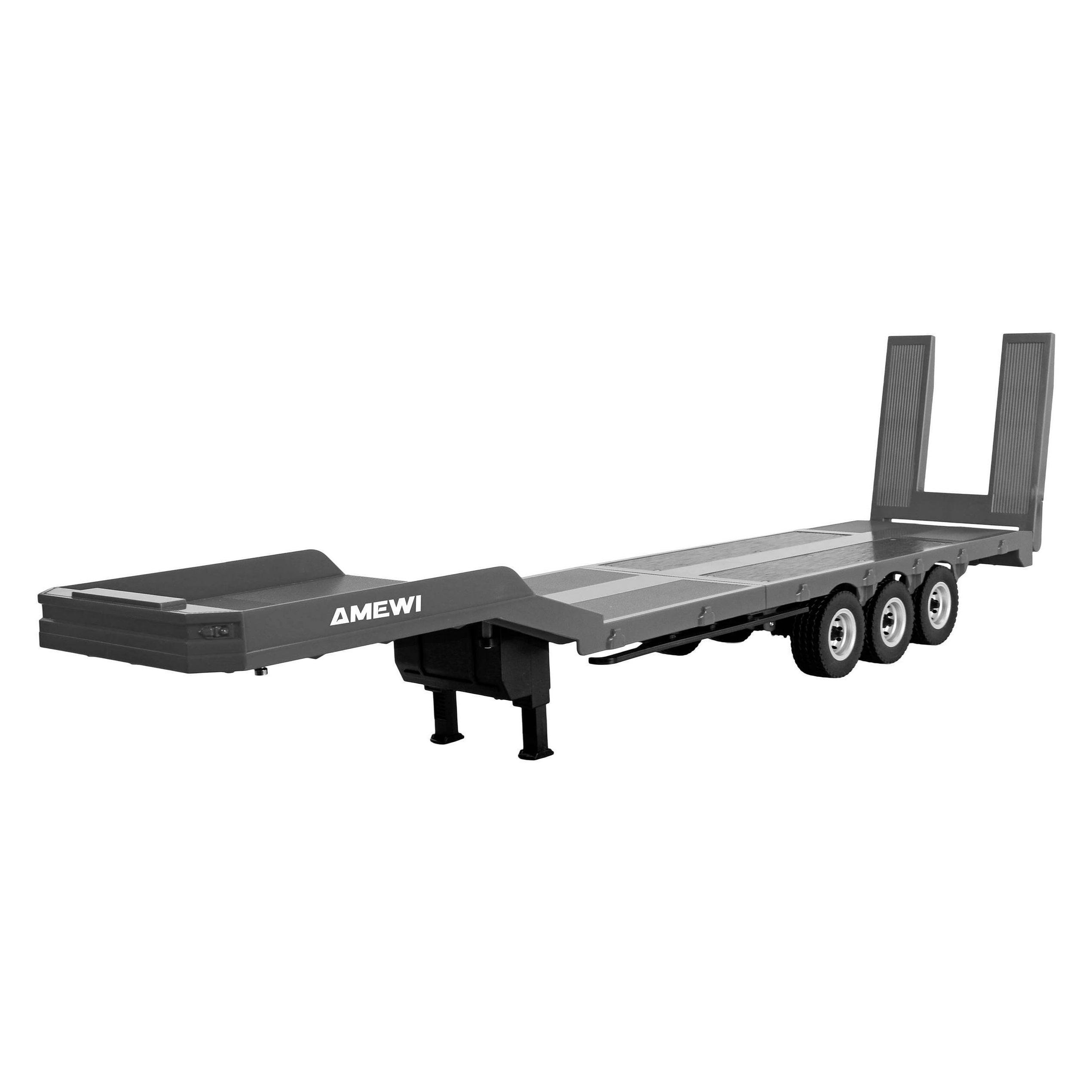 Amewi Tieflader-Sattelauflieger Dreiachser für Scania 1:18 silber (RTR Ready-to-Run) (22763)