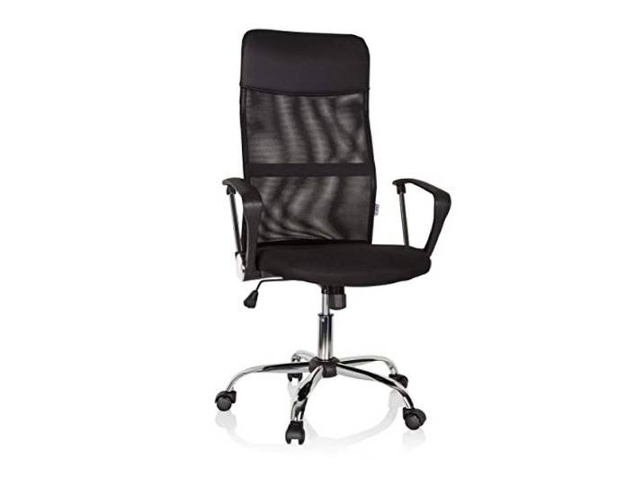 hjh OFFICE 621900 Home-Office Büro Drehstuhl Pure NET Stoff Schwarz Schreibtischstuhl mit hoher Netz-Rückenlehne