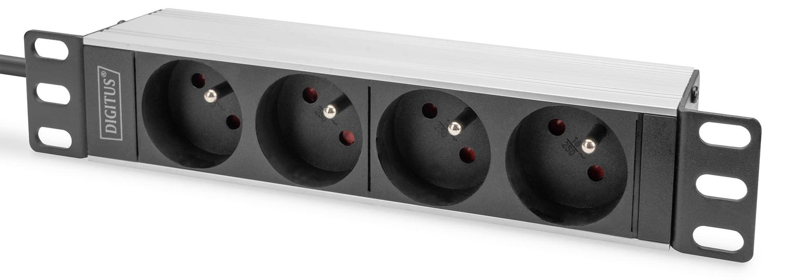 DIGITUS DN-95418-FR 10-inch stekkerdoos met aluminium profiel, 4-voudig