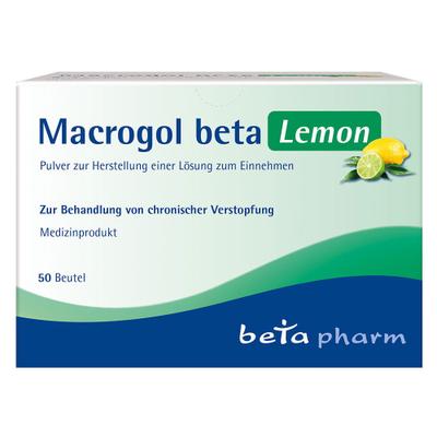 Macrogol beta Lemon Plv.z.Her.e.Lsg.z.Einnehmen 50 St Pulver zur Herstellung einer Lösung zum Einnehmen