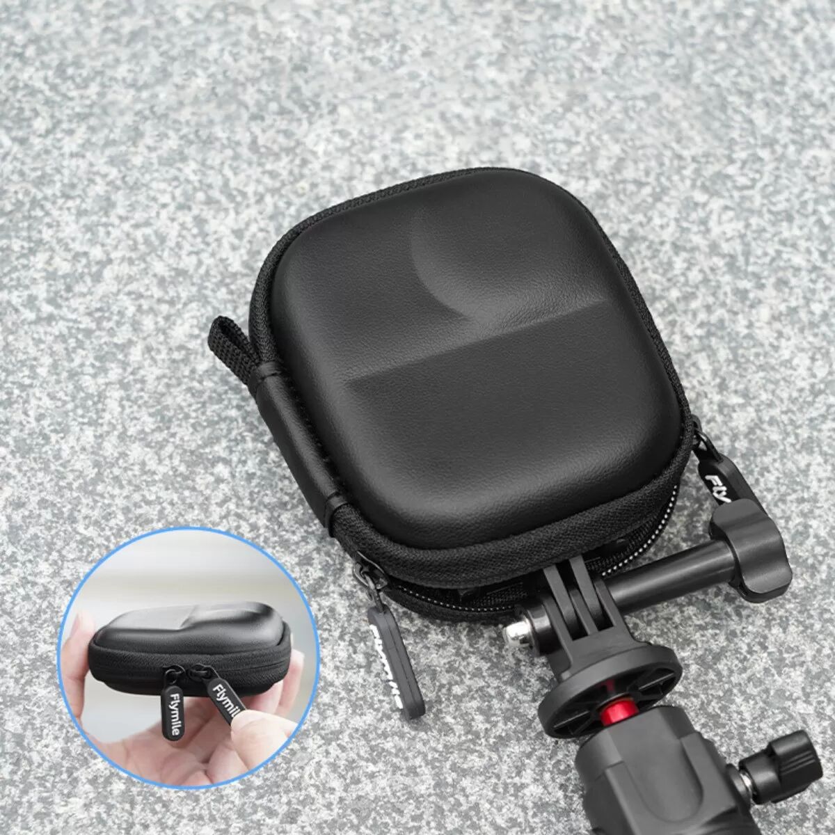 INF PU-Hartschalen-Tragetasche kompatibel mit DJI Osmo Nano – wasserdicht, stoßfest, weiches Plüschfutter und Karabiner