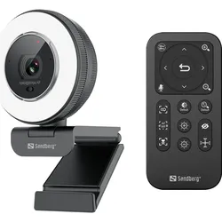 Sandberg Streamer USB Webcam Pro Elite (3.60 Mpx), Webcam, Schwarz