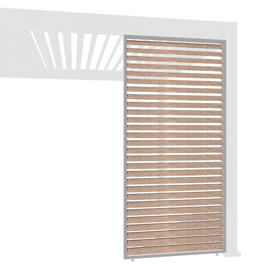 Weide horizontale Lamellenwand Sichtschutz für Pergola Alu Ivory Sand1.23 Meter