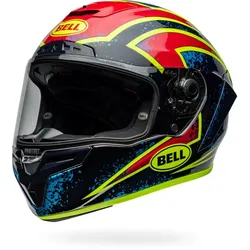 Bell Race Star DLX Flex Xenon, Integralhelm - Schwarz/Rot/Neon-Gelb/Blau - S