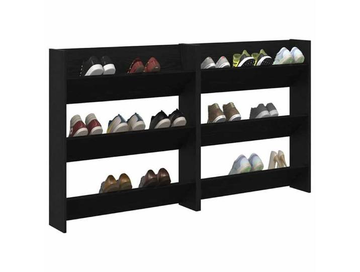 PROMOTION Cabinet/meuble à chaussures Banc à chaussures industriel 2 pcs Chêne noir 85x18x90 cm 569640
