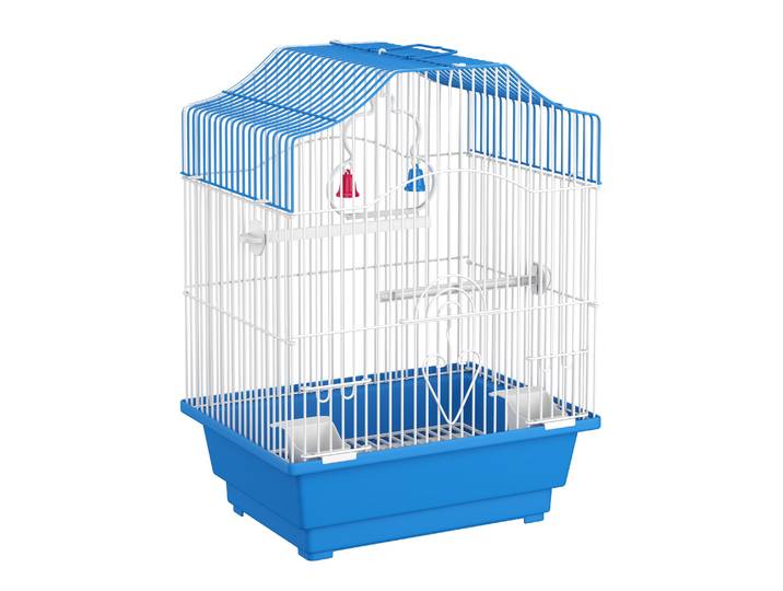 Vogelkäfig 28 x 21 x 38 cm weiss/blau