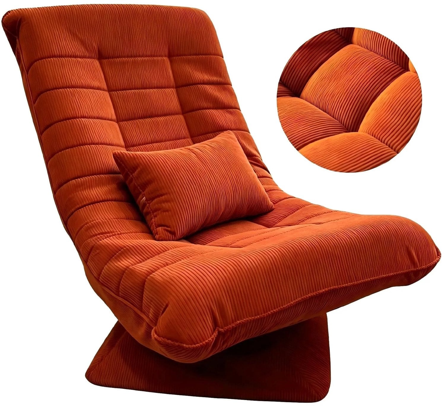 Marqs Fauteuil Oranje - Ergonomische Relaxstoel met 360 graden Draaifunctie en Schommelmogelijkheid