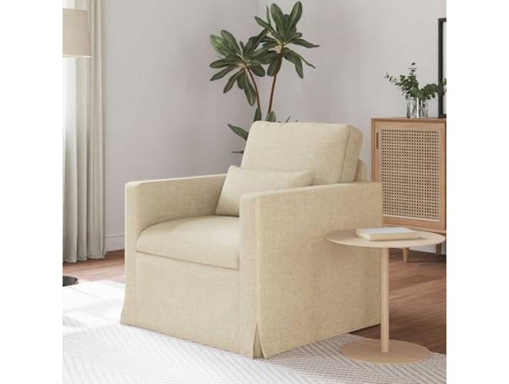 Molumvel Modulares Sofa Creme 78 x 78 x 80 cm Stoff mit Metallrahmen Stabil, Modernes Design, Einfache Montage, Kompakt für kleine Räume