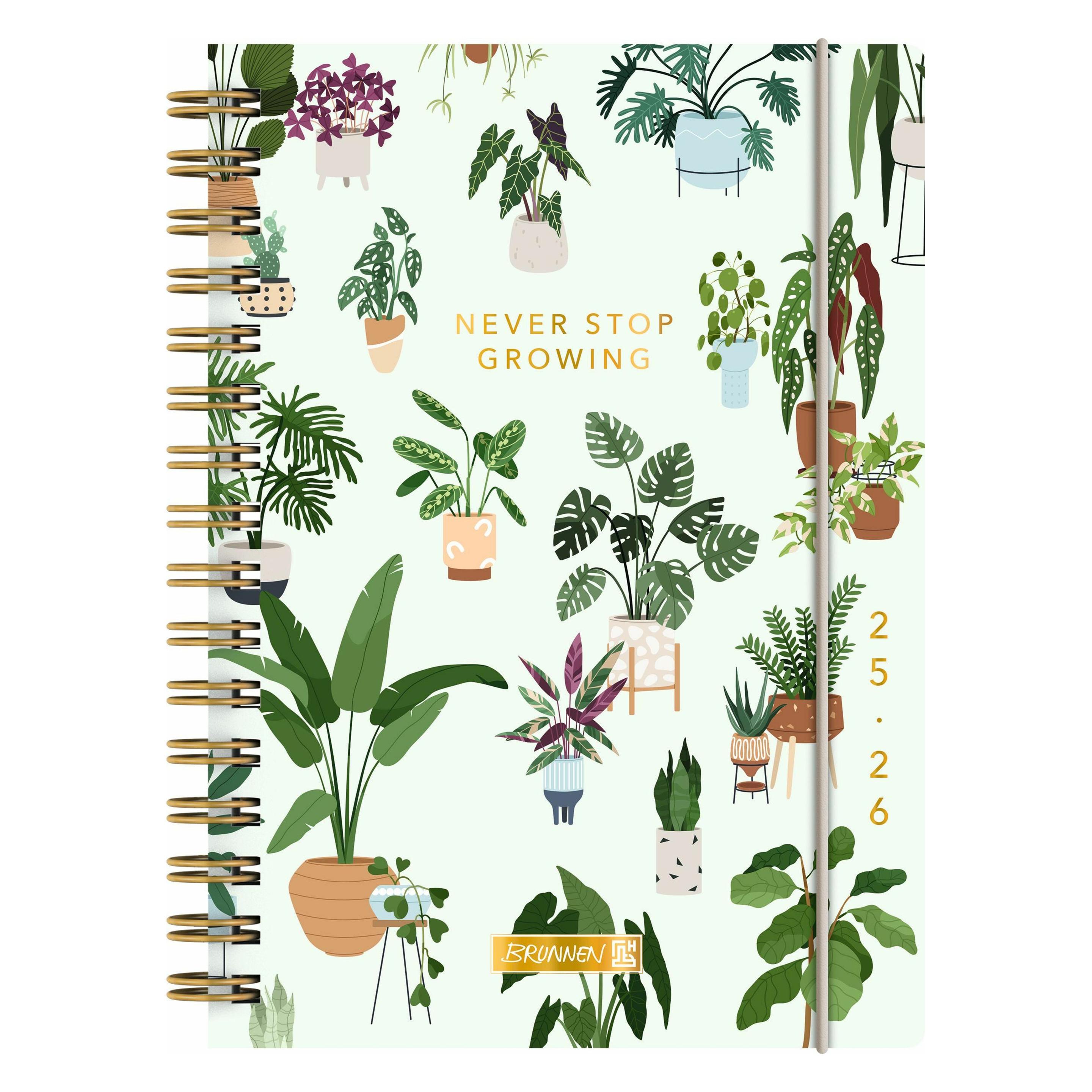 Baier & Schneider BRUNNEN Schlerkalender (2025/2026) 'Little Plants', 1 Seite = 1 Tag, A5, 352 Seiten, PP-Umschla (A5, 1 Tag / 1 Seite) (1072055046)