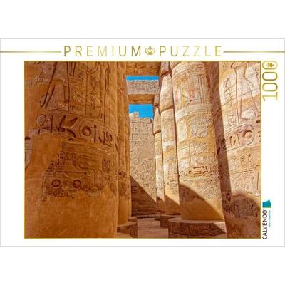 CALVENDO Puzzle Reich verzierte Säulen (Karnak) | 1000 Teile Lege-Größe 64x48cm Foto-Puzzle für glückliche Stunden