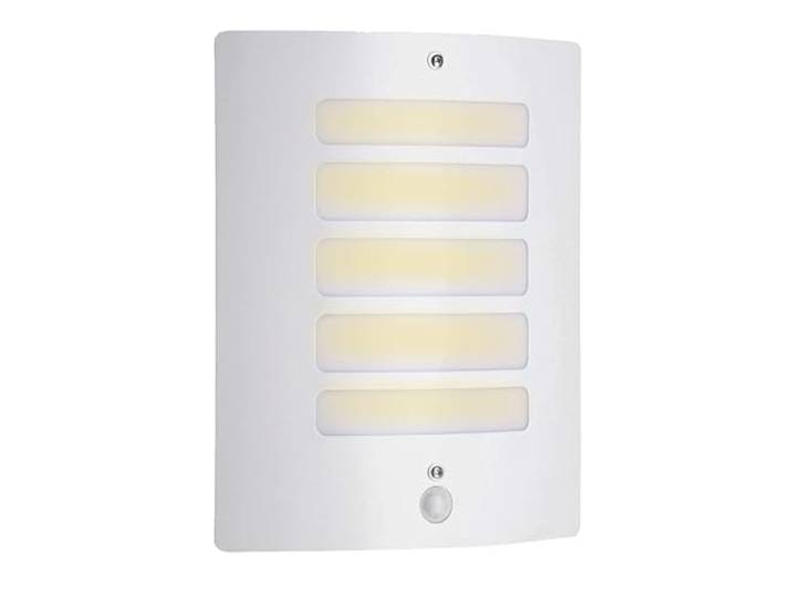BRILLIANT Lampe Todd buitenwandlamp bewegingsmelder wit 1x A60, E27, 60W,