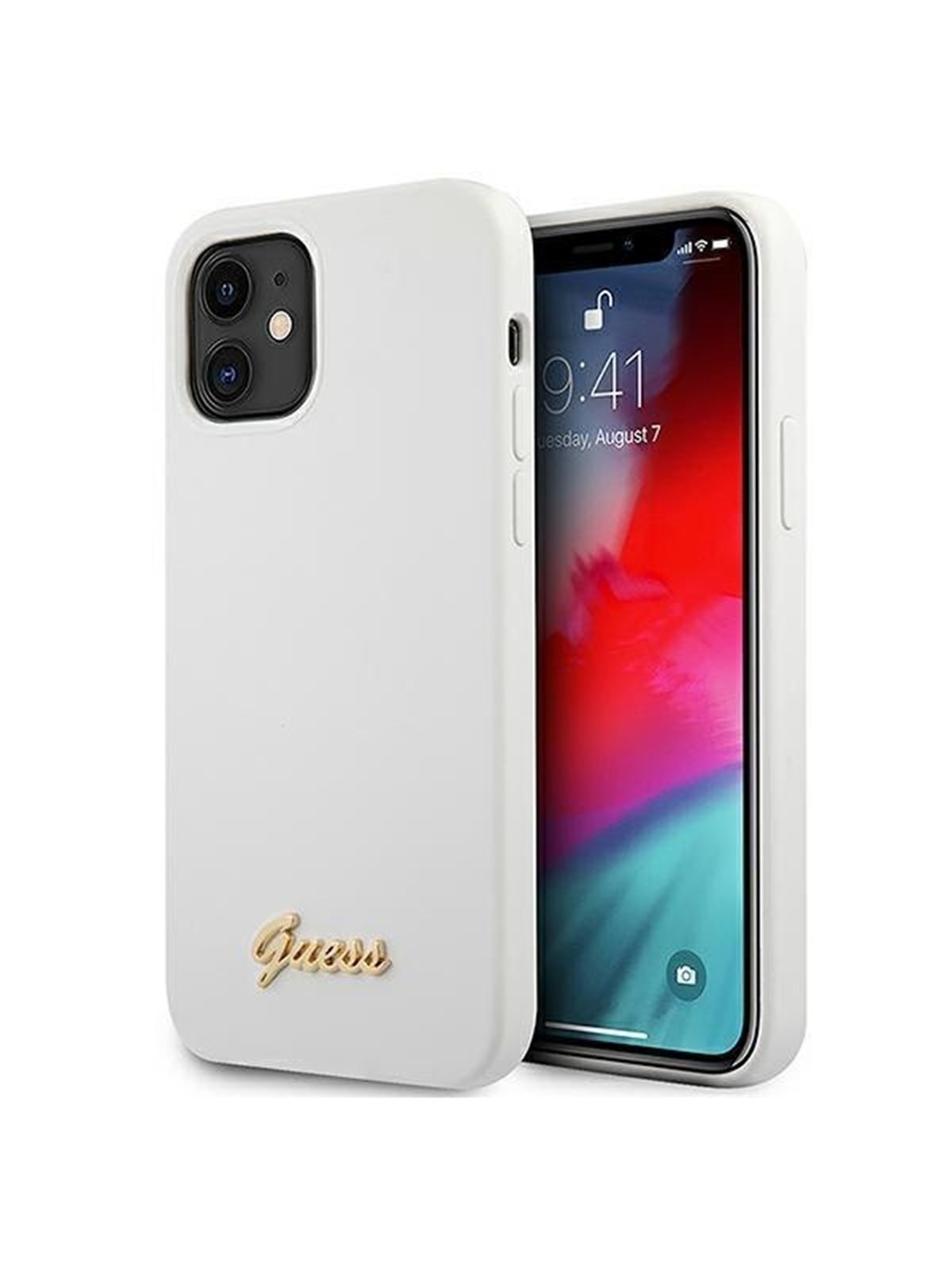 GUESS GUHCP12SLSLMGWH iPhone 12 mini 5.4" white/white hardcase Metal Logo Script