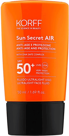 Korff Sun Secret Air Fluido Solare Viso SPF 50+ Antiage e Protezione 50 ml