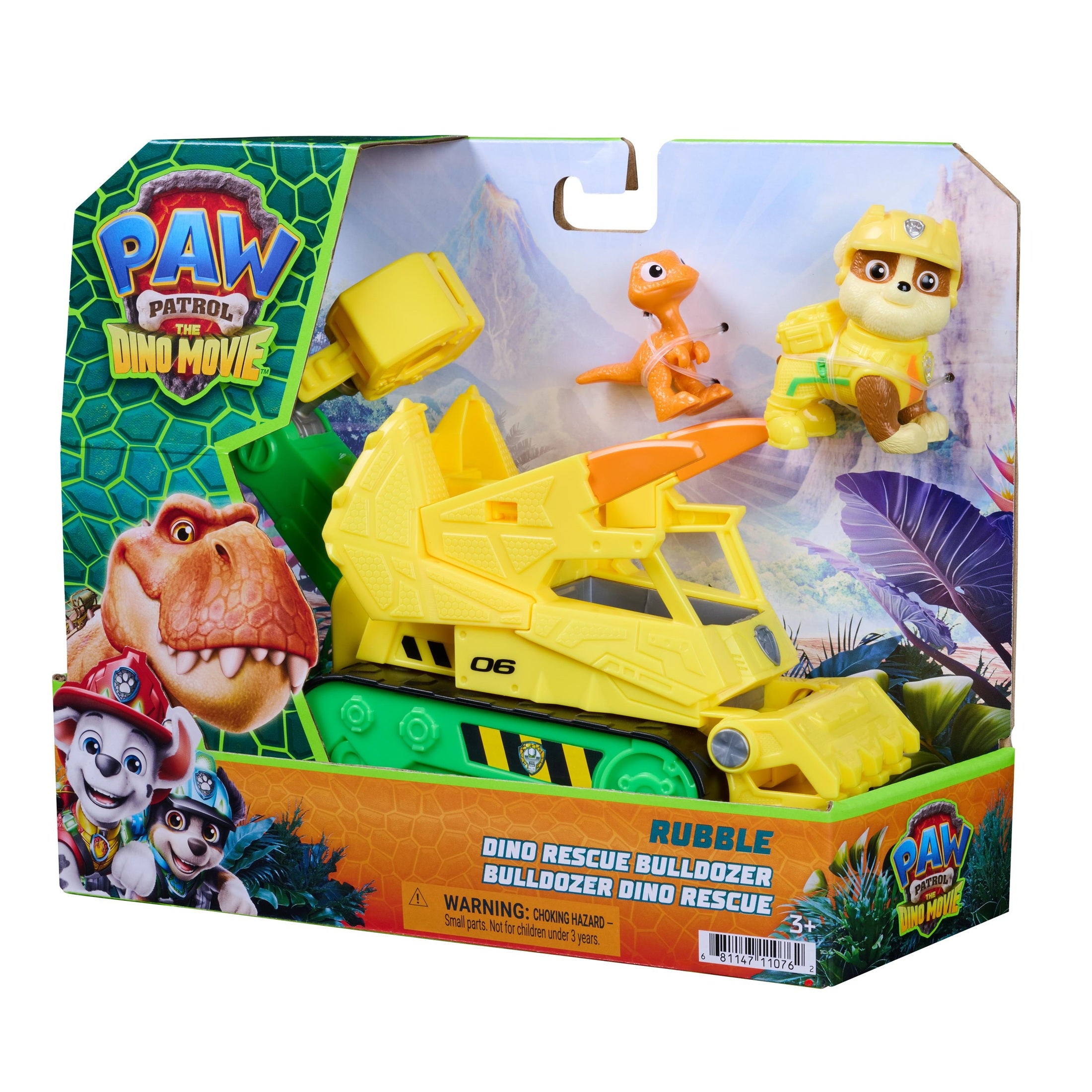 PAW Patrol The Dino Movie Rubble Dino Rescue Bulldozer by Spin Master - Bright Yellow