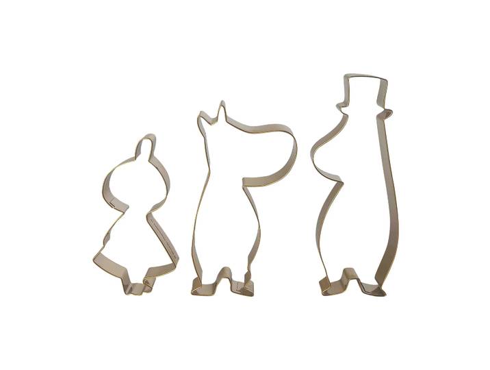 Pluto Design Mumin winter koekjesvorm 3-delig Kleine Mie, Muminpapa, Mumintrol
