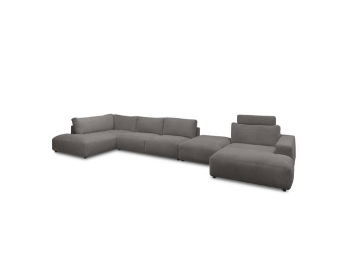 Musterring Lucia Wohnlandschaft Cord mit Zwischenhocker - Cord dark grey - ohne Zusatzausstattung - rechts Modern, Zeitlos