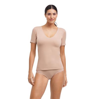 T-Shirt FALKE "Daily Climate Control", Damen, Gr. XS, camel (4220), Shirts T-Shirt