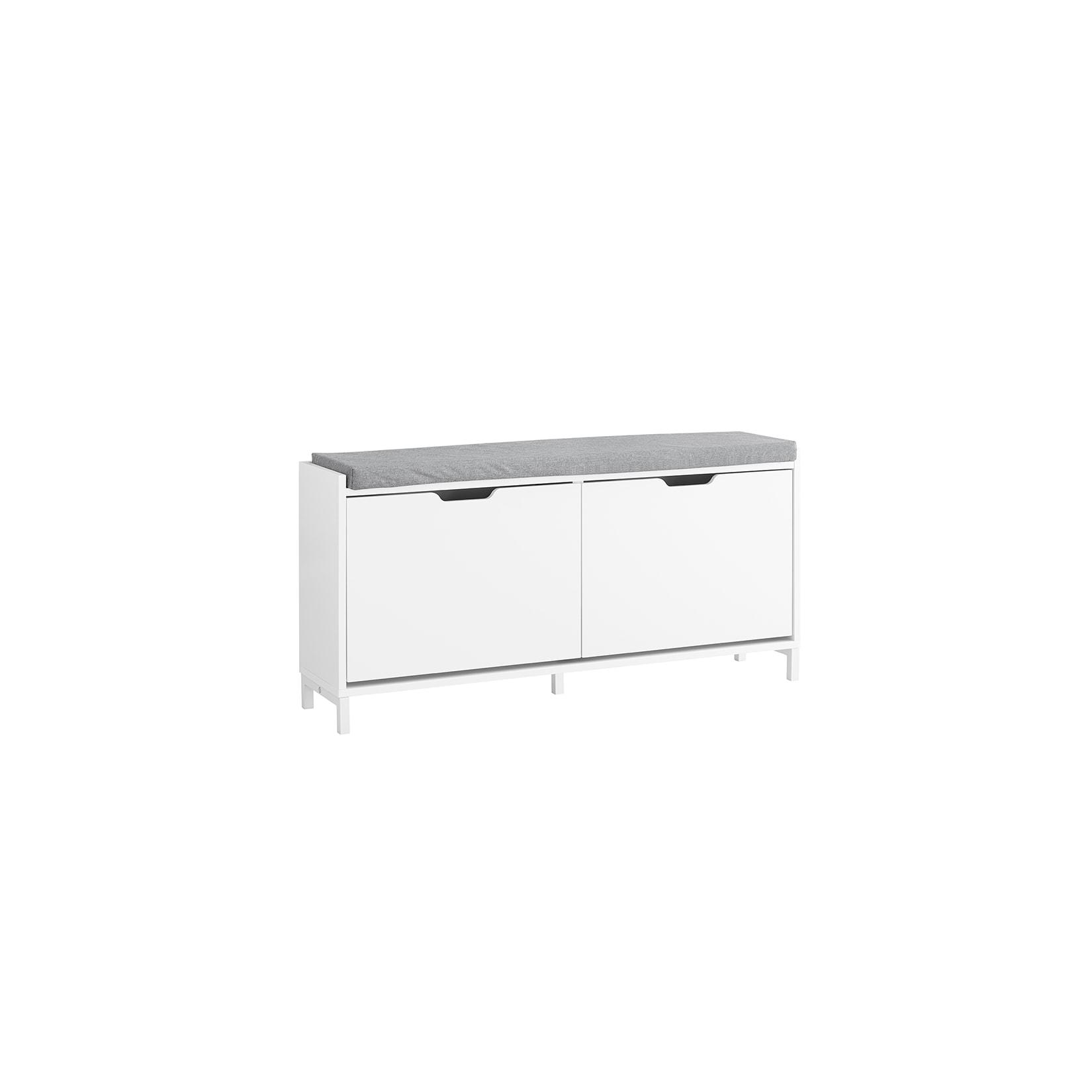 SoBuy Schuhbank mit 2 Türen Weiß 105x24x52cm Funktional