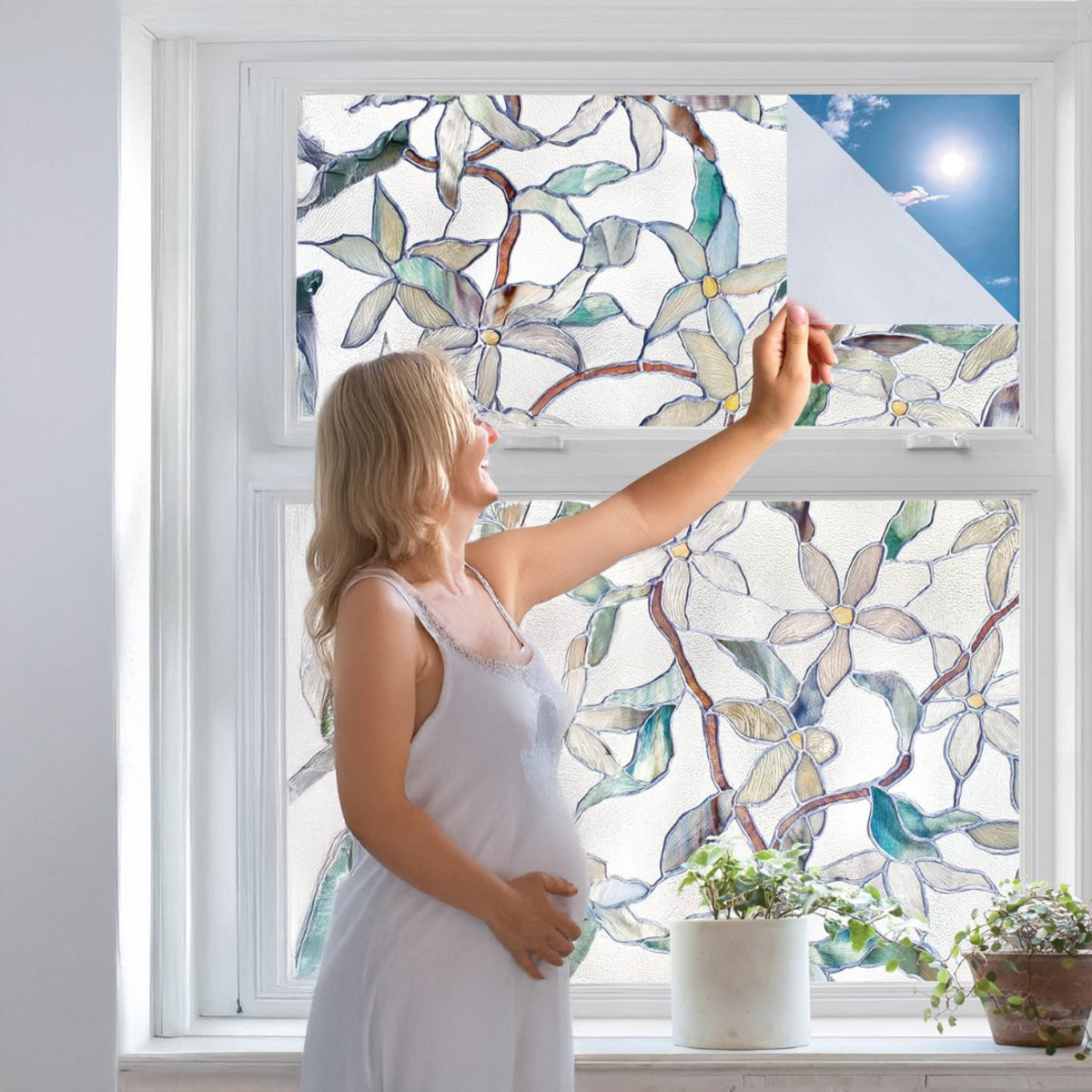 ApexArte® Raamfolie Glas in Lood - Zelfklevend - Antieke Look - Lood Regenboog