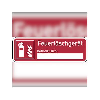 Brandschutzzeichen, Feuerlöschgerät befindet sich - ASR A1.3 (DIN EN ISO 7010) - 180x60 mm Folie selbstklebend