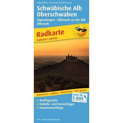 Publicpress Radkarte Schwäbische Alb und Oberschwaben, Sigmaringen, Biberach an der Riß, Albstadt 1:100.000, Sonstige von , KOMPASS Freytag & Berndt,