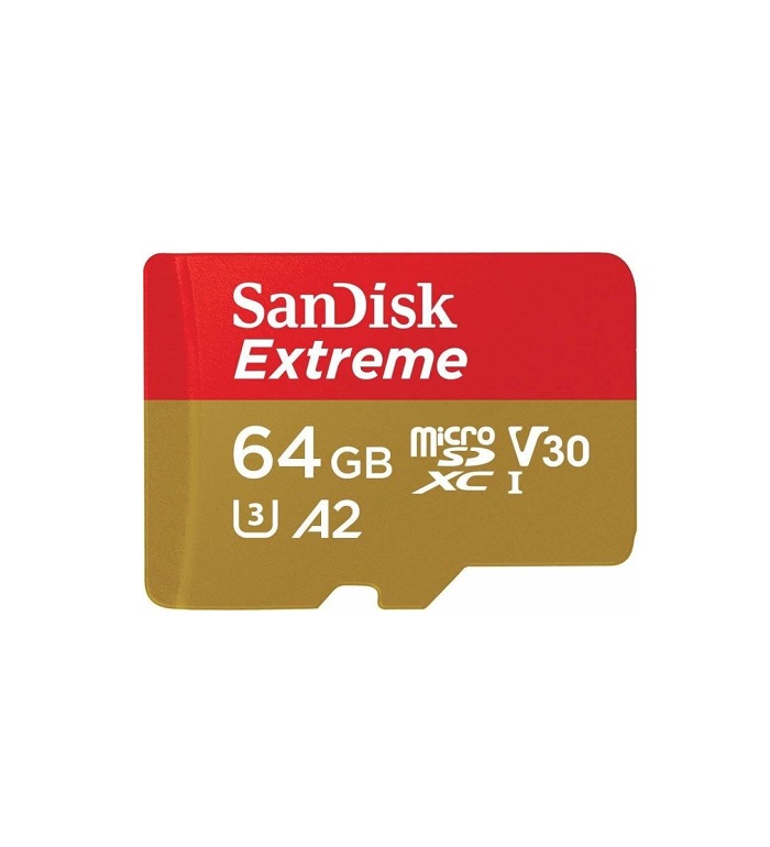 SanDisk 64 GB MicroSDXC Extreme R160/W60 ActionCams/Drones Extended Capacity SD MicroSDHC (SDSQXA2-064G-GN6AA)