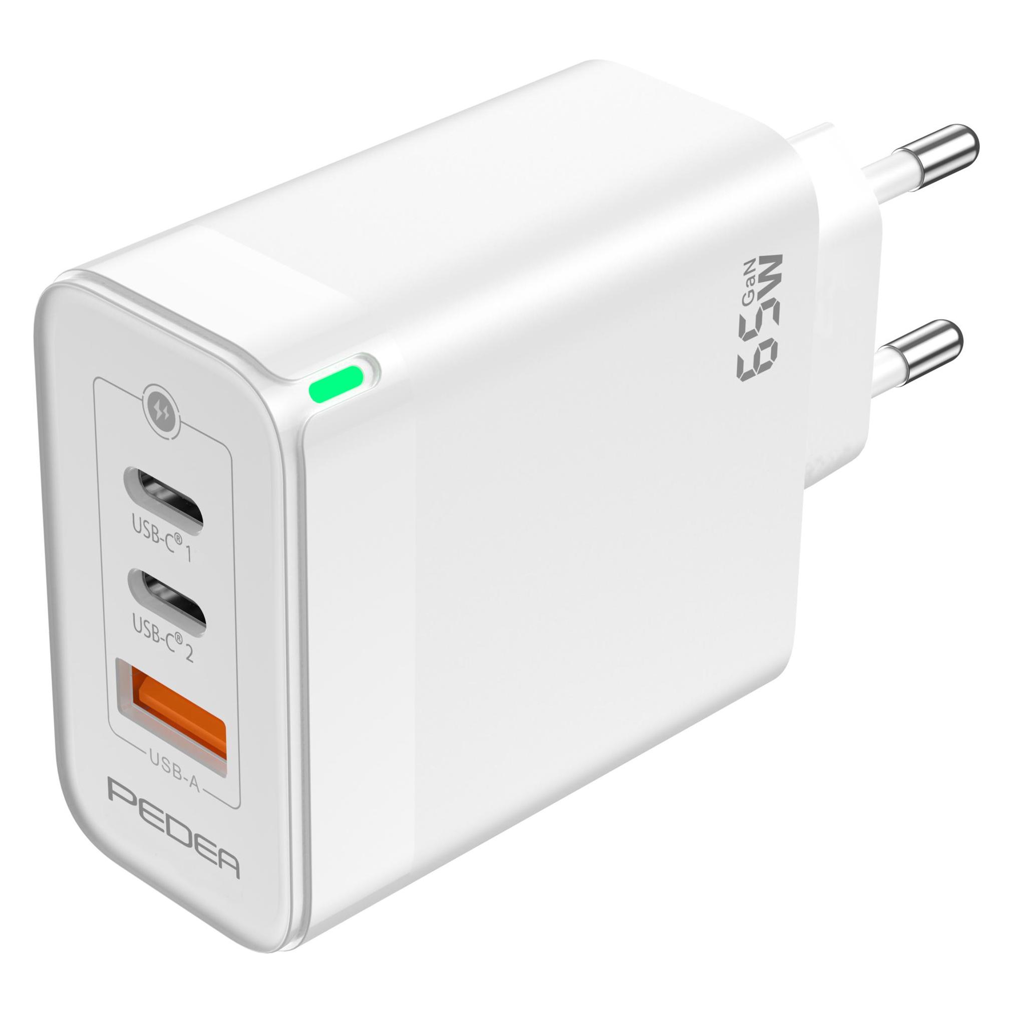 Pedea Schnellladegerät "Triple" 65W GaN USB-C (PD) USB-A, weiss (65 W, 3 Ports) (60040107)