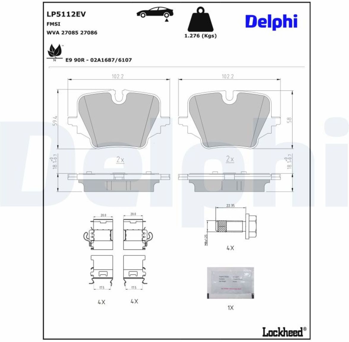 Bremsbelagsatz DELPHI LP5112EV