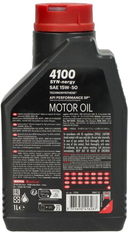Motoröl MOTUL 113161 4100 SYN-NER 15W50 1L