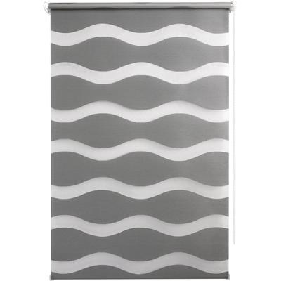 Doppelrollo GOOD LIFE "WAVE" Gr. 2, grau (stein), B:80cm H:150cm, Kunststoff, Metall, Polyester, Rollos
