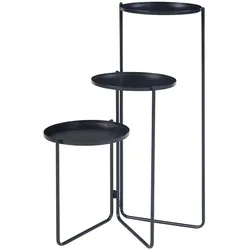 Helloshop26 - 3-Ebenen Pflanzenständer Metall 70 x 48 x 25 cm schwarz