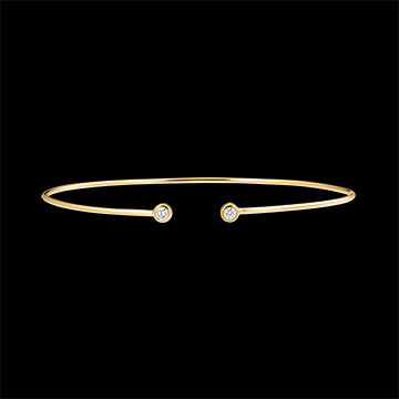 Edenly Durchbrochener Armreif Frische - Du und Ich - 18 Karat Gelbgold und Diam