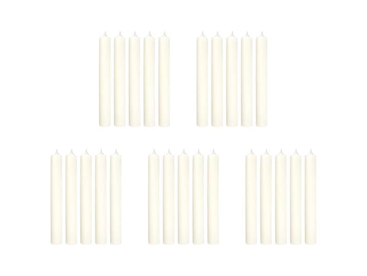Stabkerze RAINBOW 25er-Set 18cm Cremeweiß