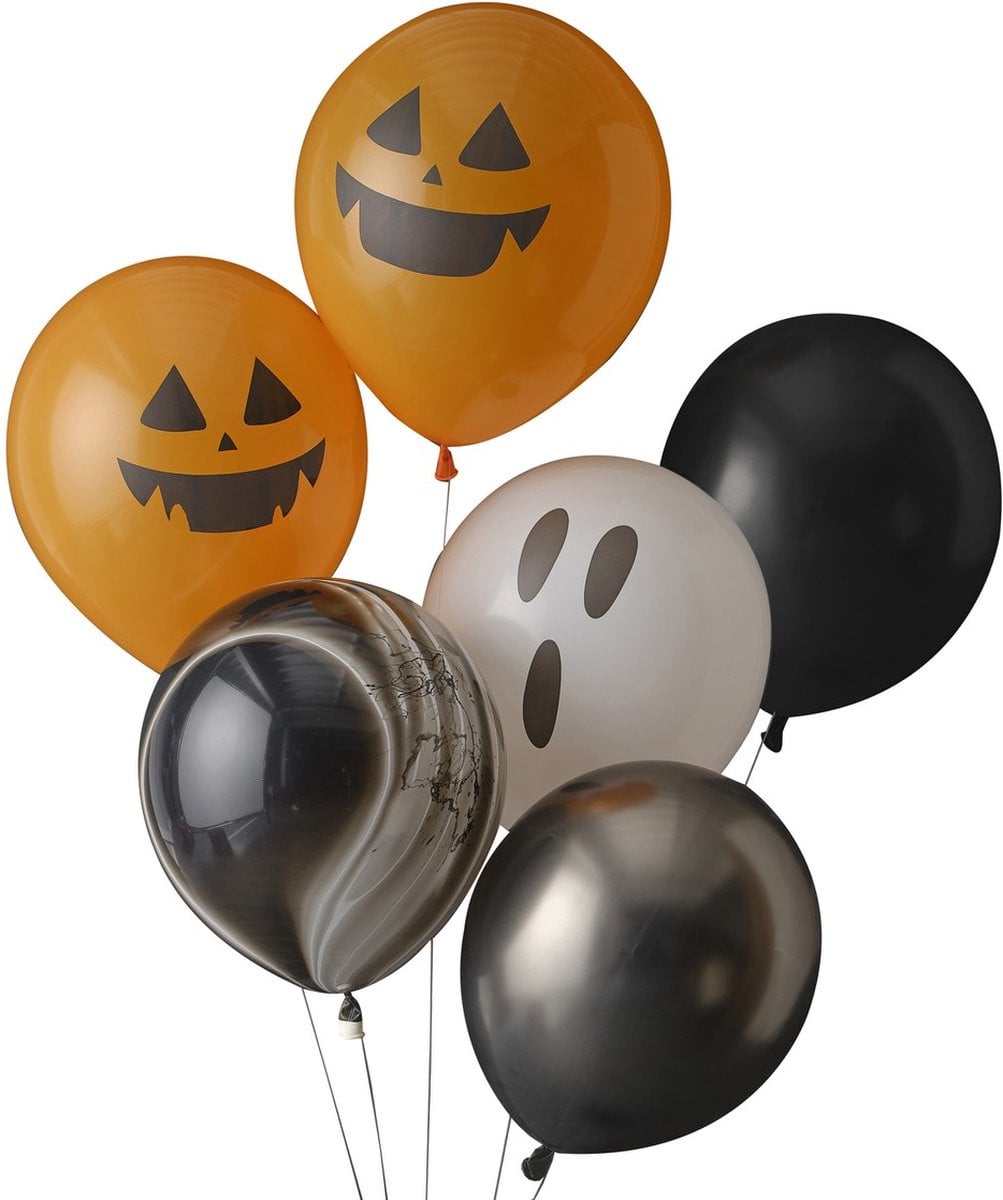 Ginger Ray Halloween Decoratie Set met Pompoenen en Spook - 6 stuks