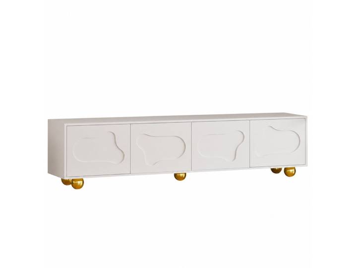 Meuble tv nuage avec 2 caissons et 5 pieds pour tv 75 pouces