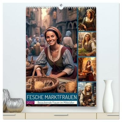 Fesche Marktfrauen (hochwertiger Premium Wandkalender 2027 DIN A2 hoch), Kunstdruck in Hochglanz