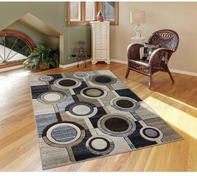 MDA Rugs Orelsi Ivory/Grey Polyester Area Rug