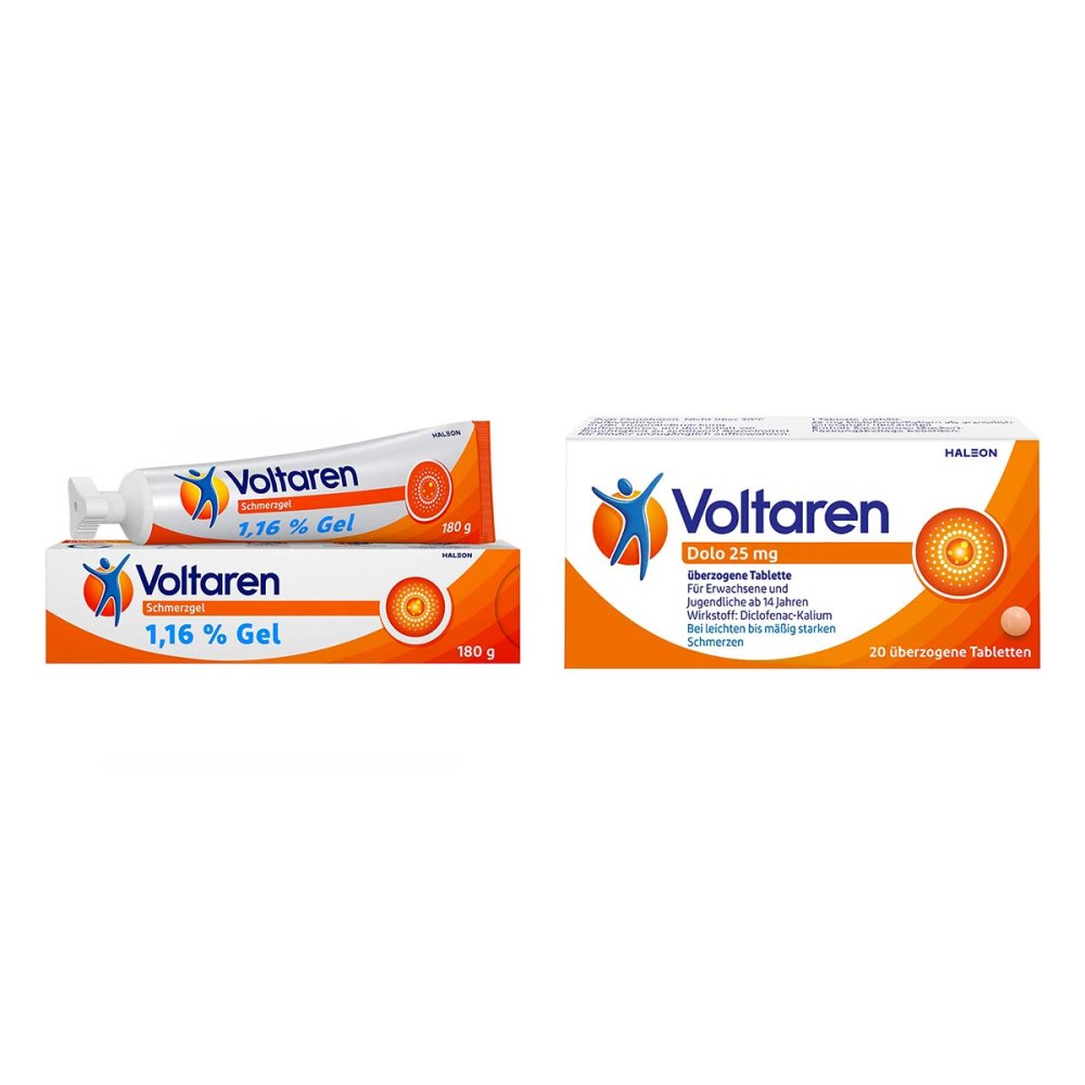 Haleon Germany GmbH Voltaren Schmerzgel 11,6 mg/g 180g + Voltaren Dolo 25mg 20Stück 08104447